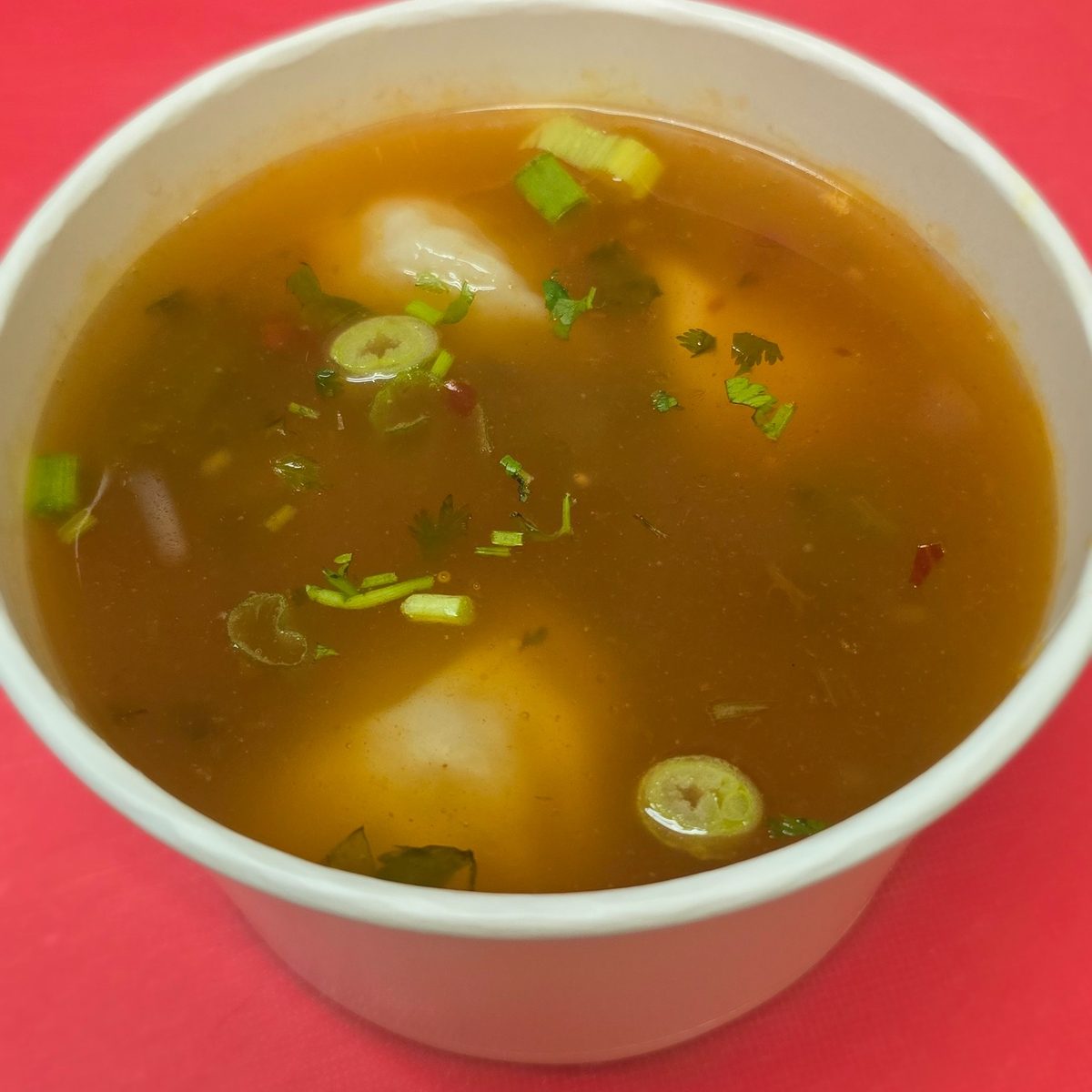 Clear dumpling soup